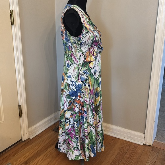 Christopher & Banks Sleeveless Floral Midi Dress Size M - Picture 2 of 14